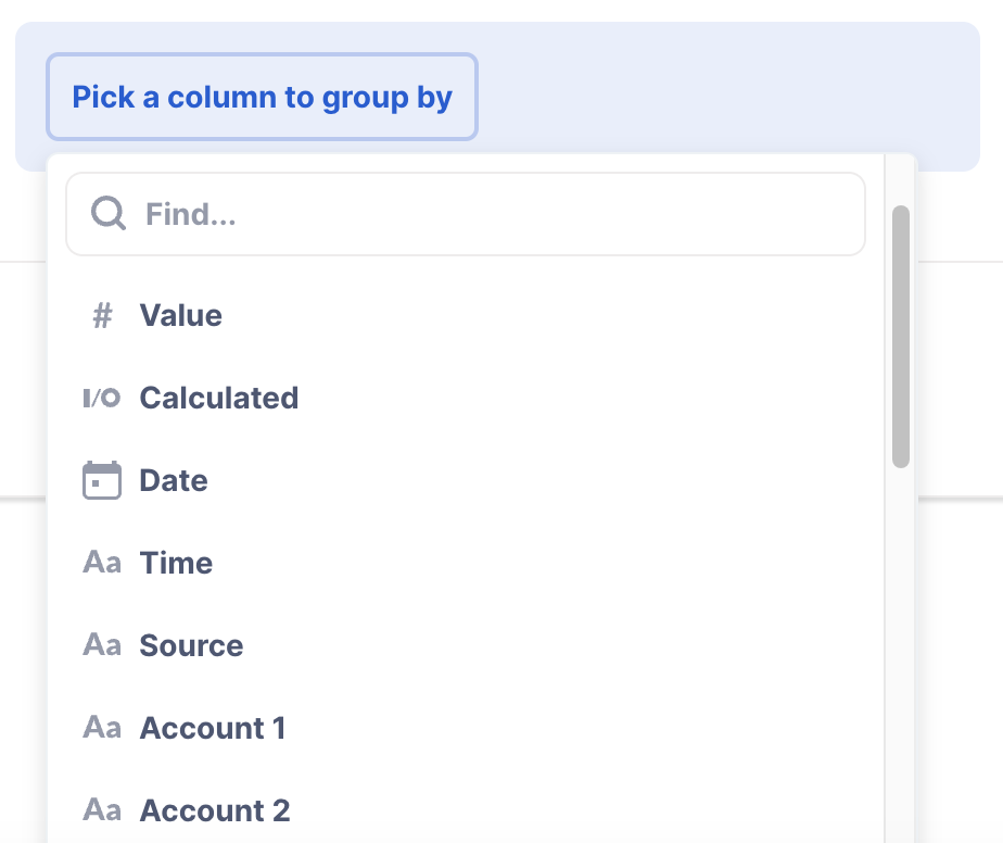 Group by options