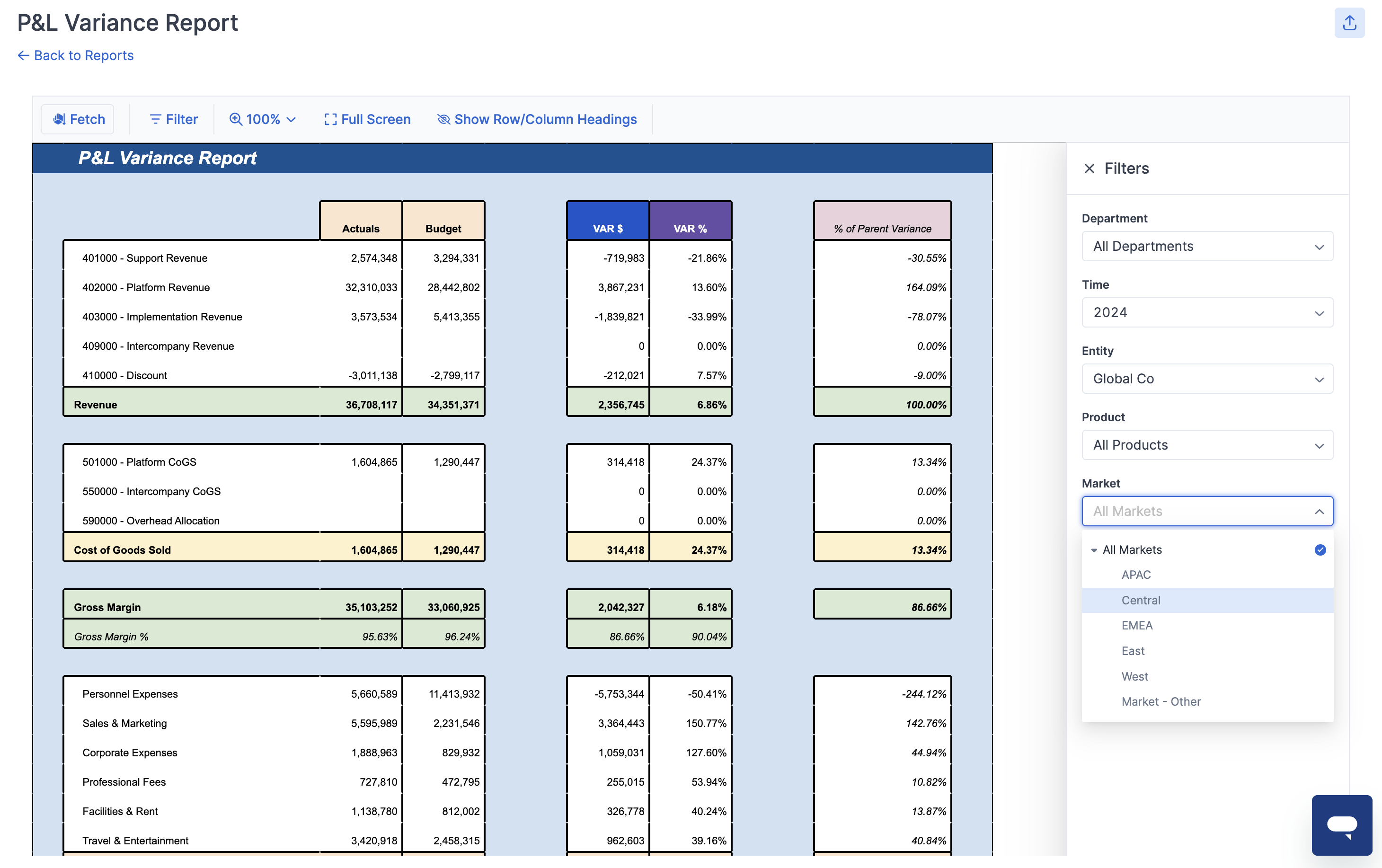 P&L Variance Report Use Filters in Workspace.png