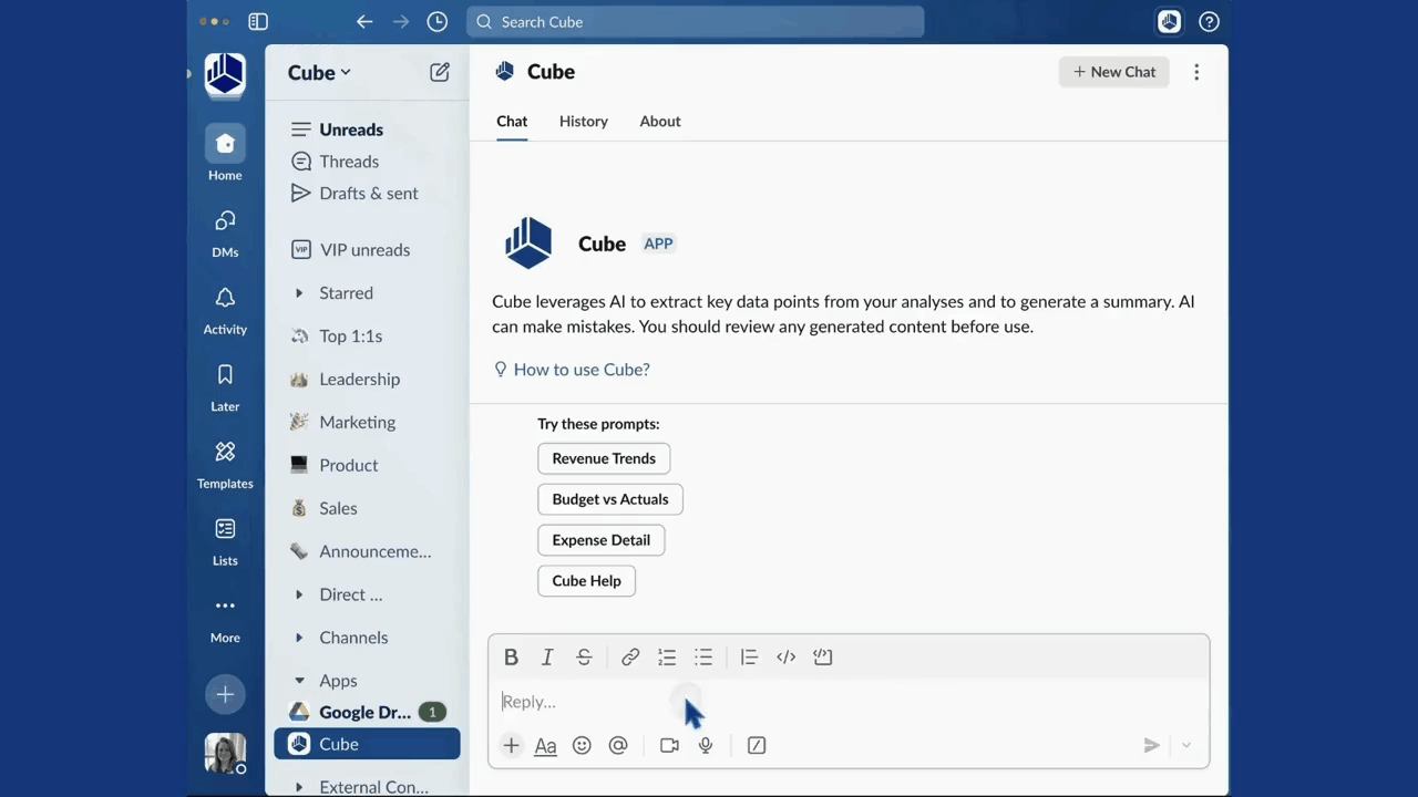 Cube's Agentic AI in Slack.gif